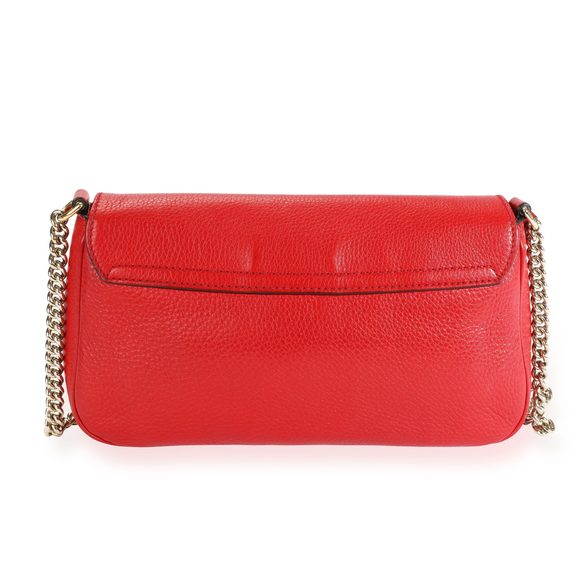 Gucci Red Pebbled Leather Medium Soho Chain Bag - Picture 3 of 9